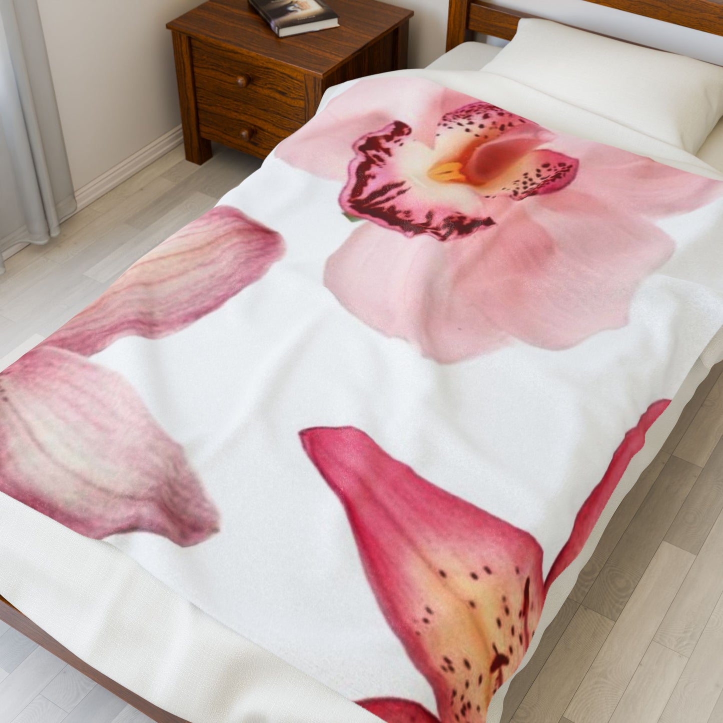 Copy of Orchid Flower Print Blanket