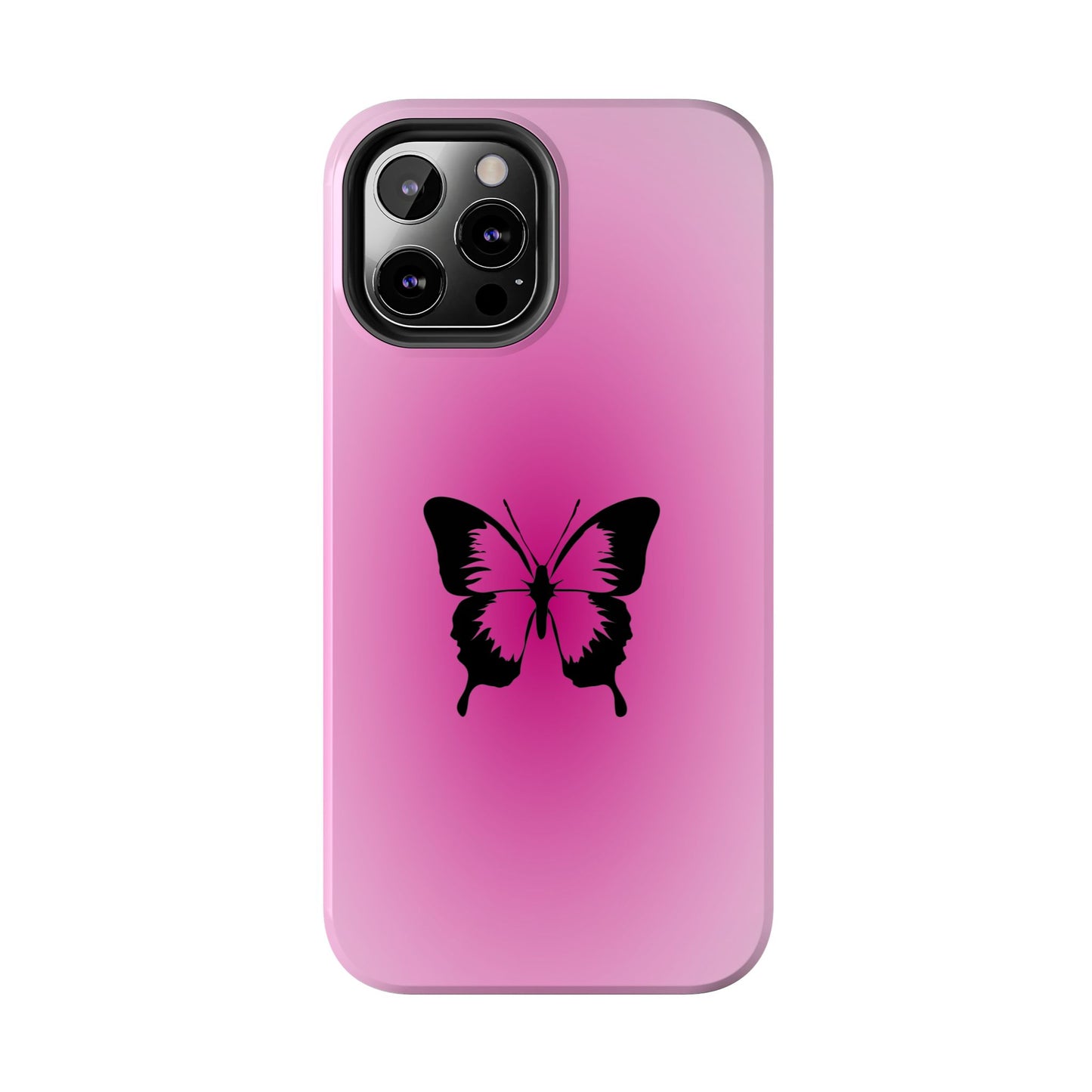 Cute Glossy Phone Case, Butterfly Pink Aura, Trendy, It Girl