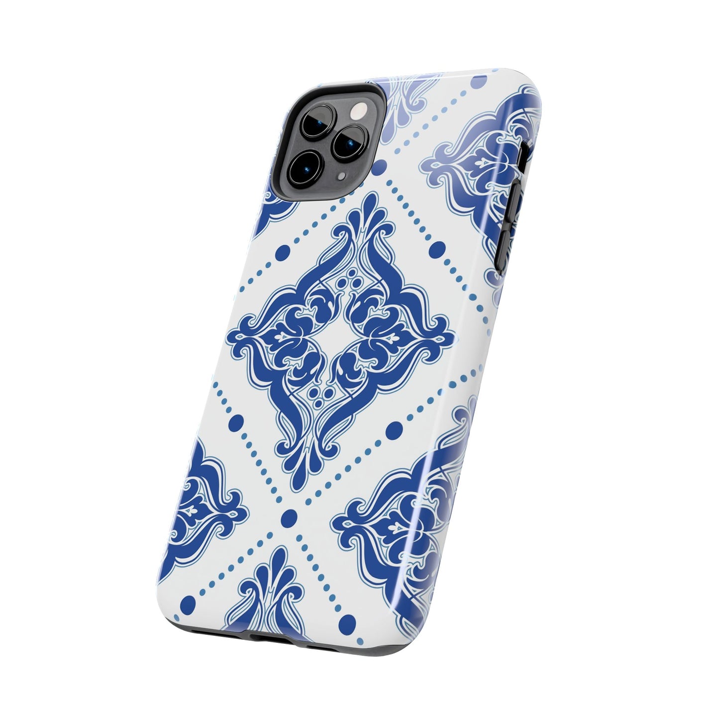 Azure Mozaic, Blue and white tile phone case, Mediterranean Tile design, Santorini Phone case