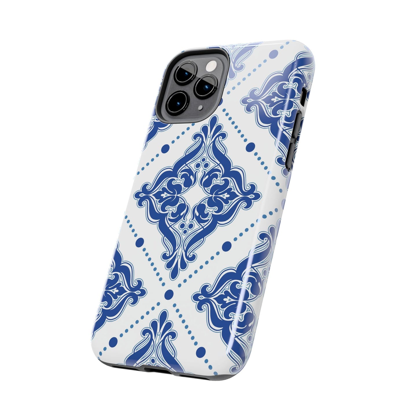 Azure Mozaic, Blue and white tile phone case, Mediterranean Tile design, Santorini Phone case