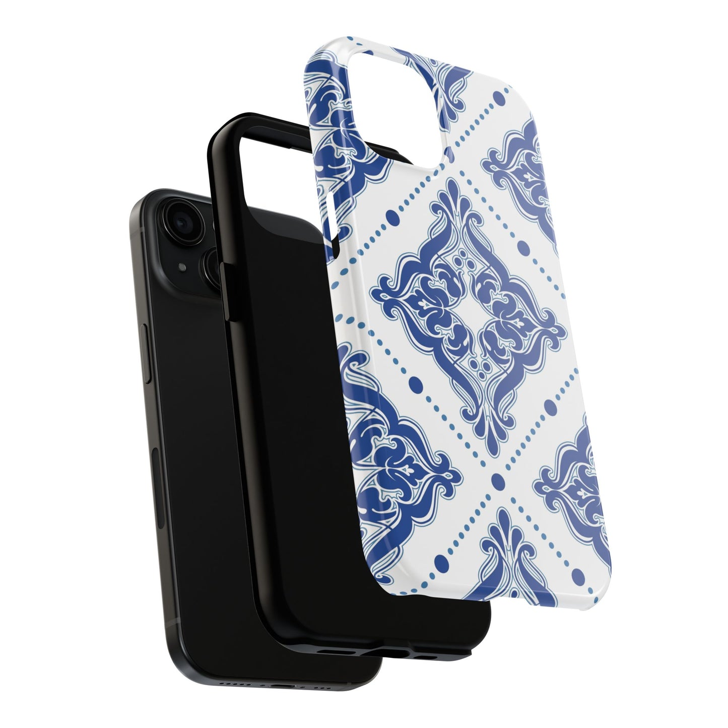 Azure Mozaic, Blue and white tile phone case, Mediterranean Tile design, Santorini Phone case