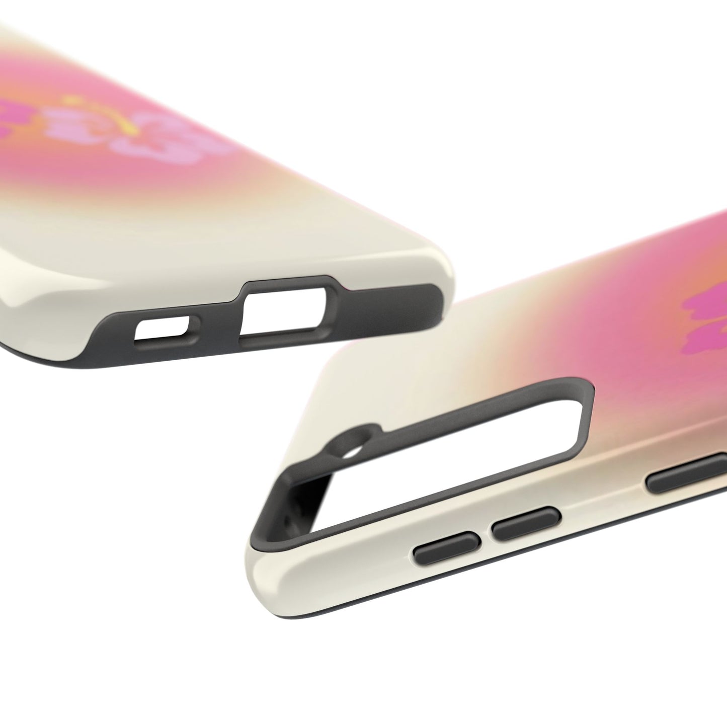 Pink Tropical Phone Case, Hawaiian, Hibiscus, Pink, Orange, Aura, Aesthetic, Clean Girl, Preppy, Beach, Los Angeles, Miami, Glossy Phone Case