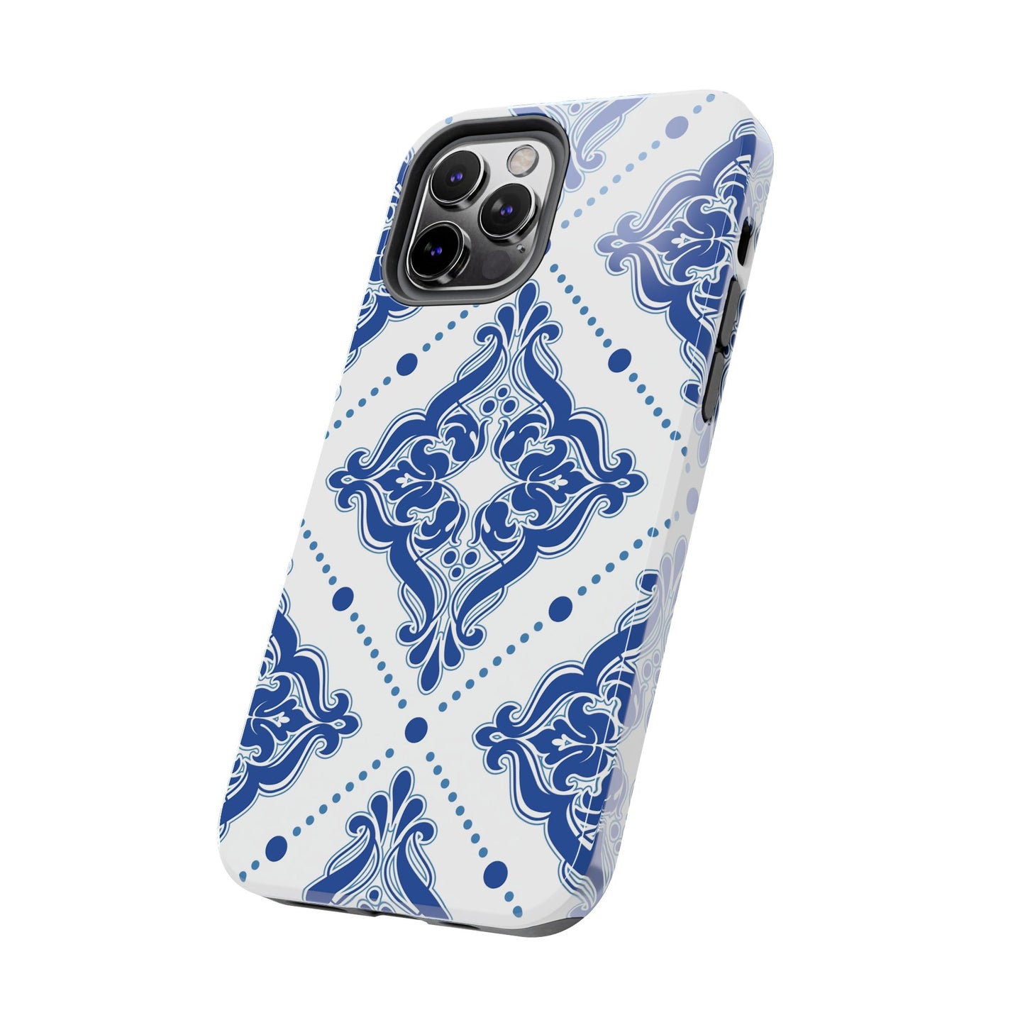 Azure Mozaic, Blue and white tile phone case, Mediterranean Tile design, Santorini Phone case