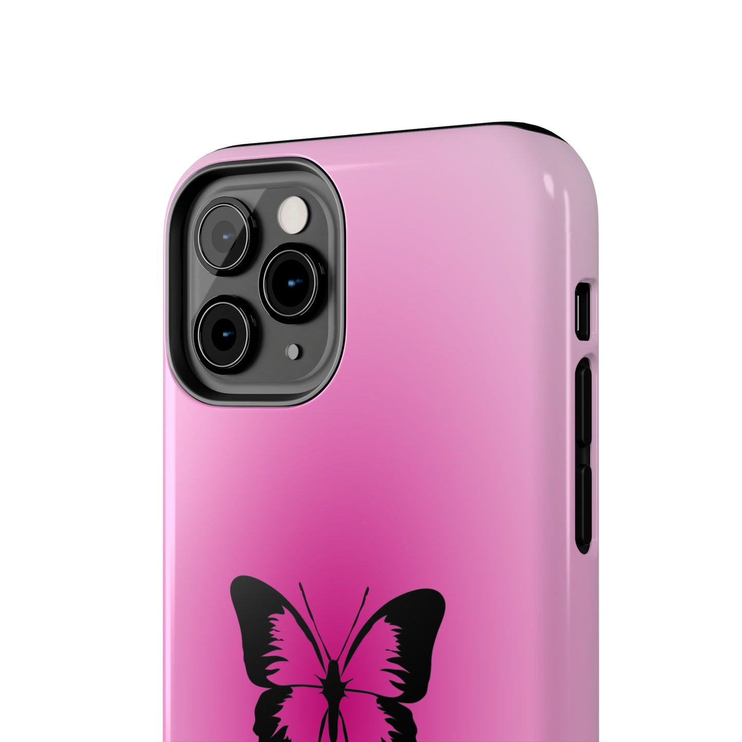 Cute Glossy Phone Case, Butterfly Pink Aura, Trendy, It Girl