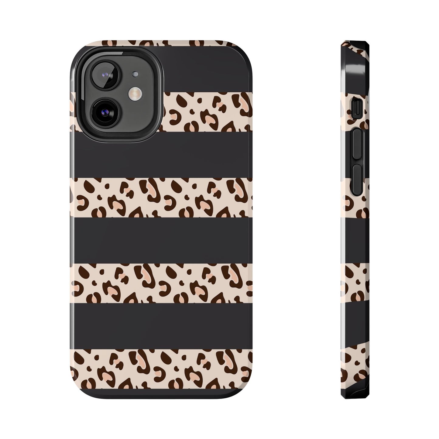 Cheetah Print Striped iPhone Case – Black Striped Cheetah Print Aesthetic