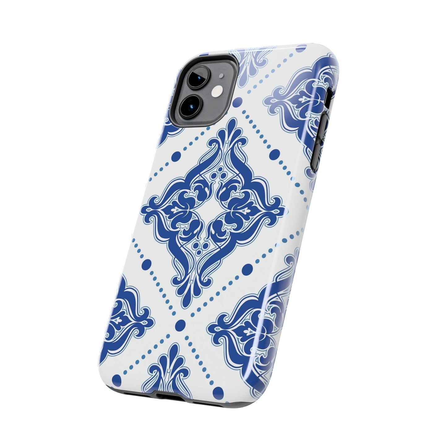 Azure Mozaic, Blue and white tile phone case, Mediterranean Tile design, Santorini Phone case