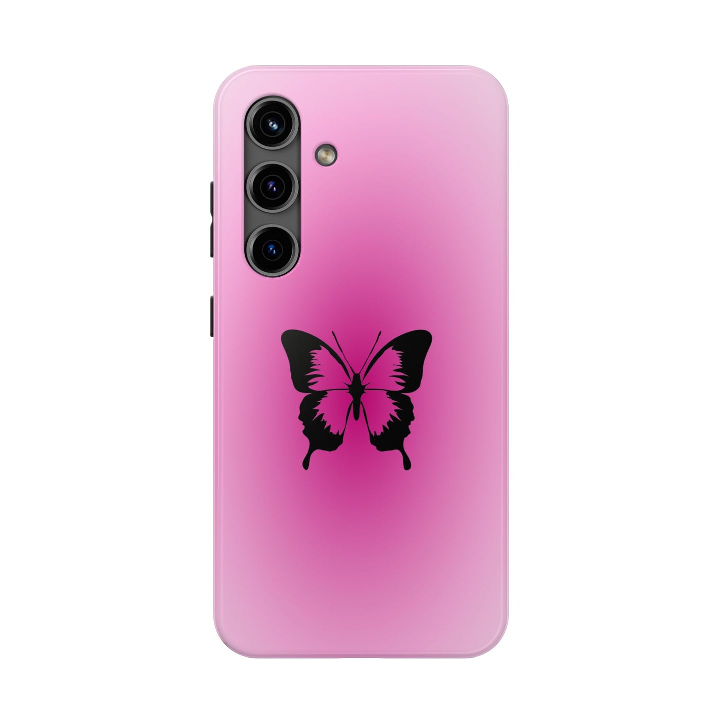 Cute Glossy Phone Case, Butterfly Pink Aura, Trendy, It Girl