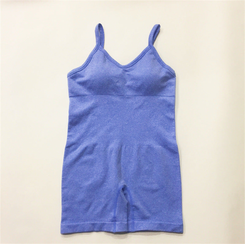 Women's Fashion Sports High Waist Seamless Knitted Sleeveless Jumpsuit