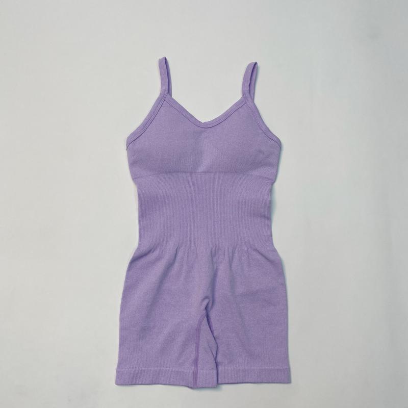 Women's Fashion Sports High Waist Seamless Knitted Sleeveless Jumpsuit