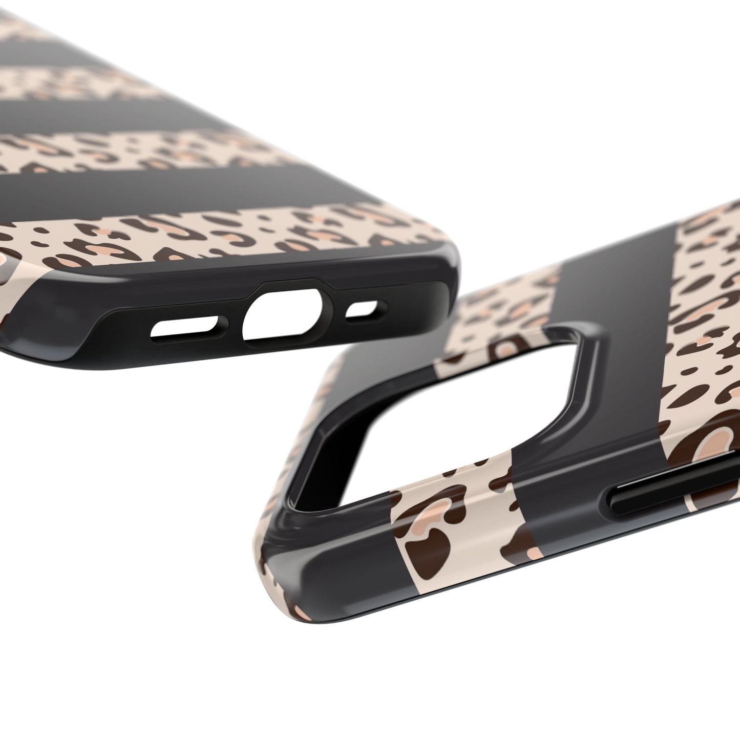 Cheetah Print Striped iPhone Case – Black Striped Cheetah Print Aesthetic