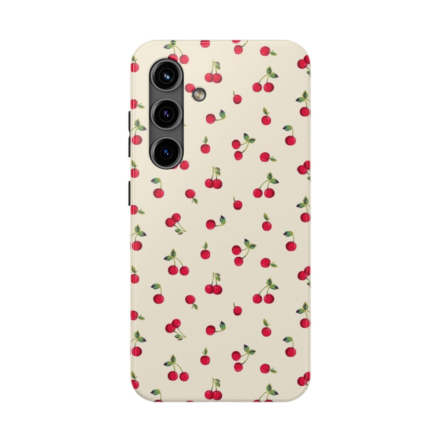 Cherry Print Glossy Phone Case, Feminine, Cutesy