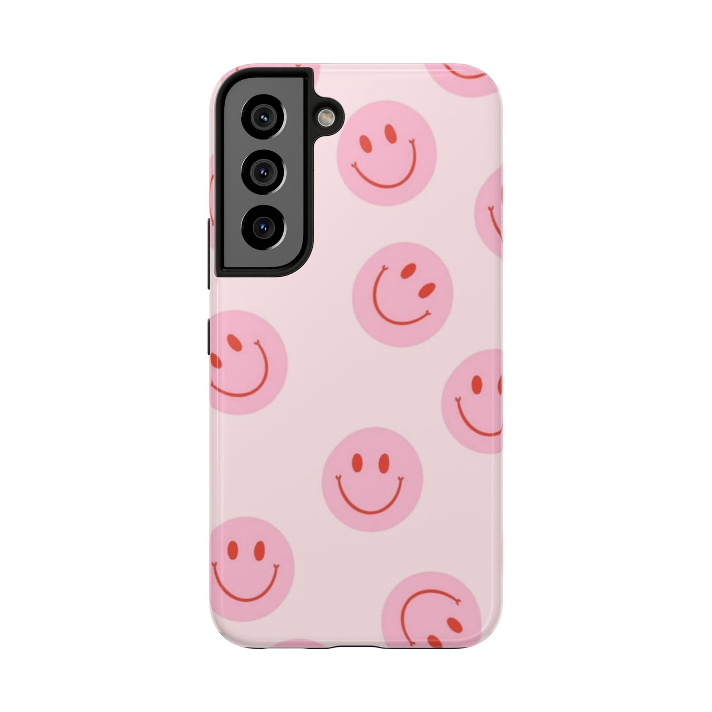Smiley Face Pink Aesthetic Glossy Phone Case