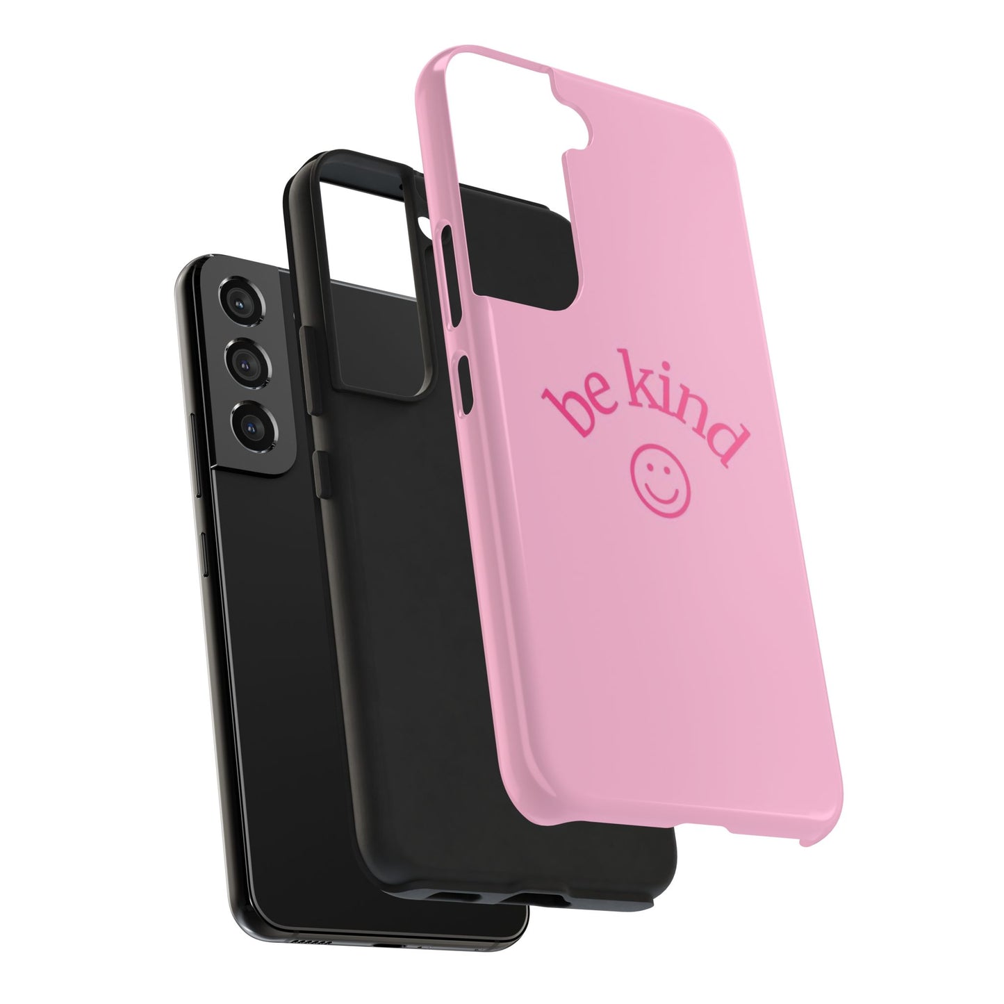 Be Kind Smiley Face Phone Case, Pink, Glossy
