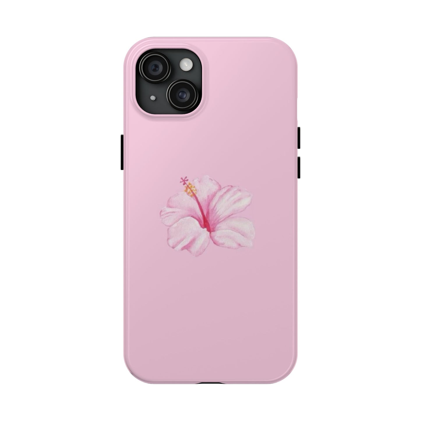 Hibiscus Flower Phone Case, Pink, Tropical, Hawaiin, Clean Girl Aesthetic, Preppy, Glossy Phone Case