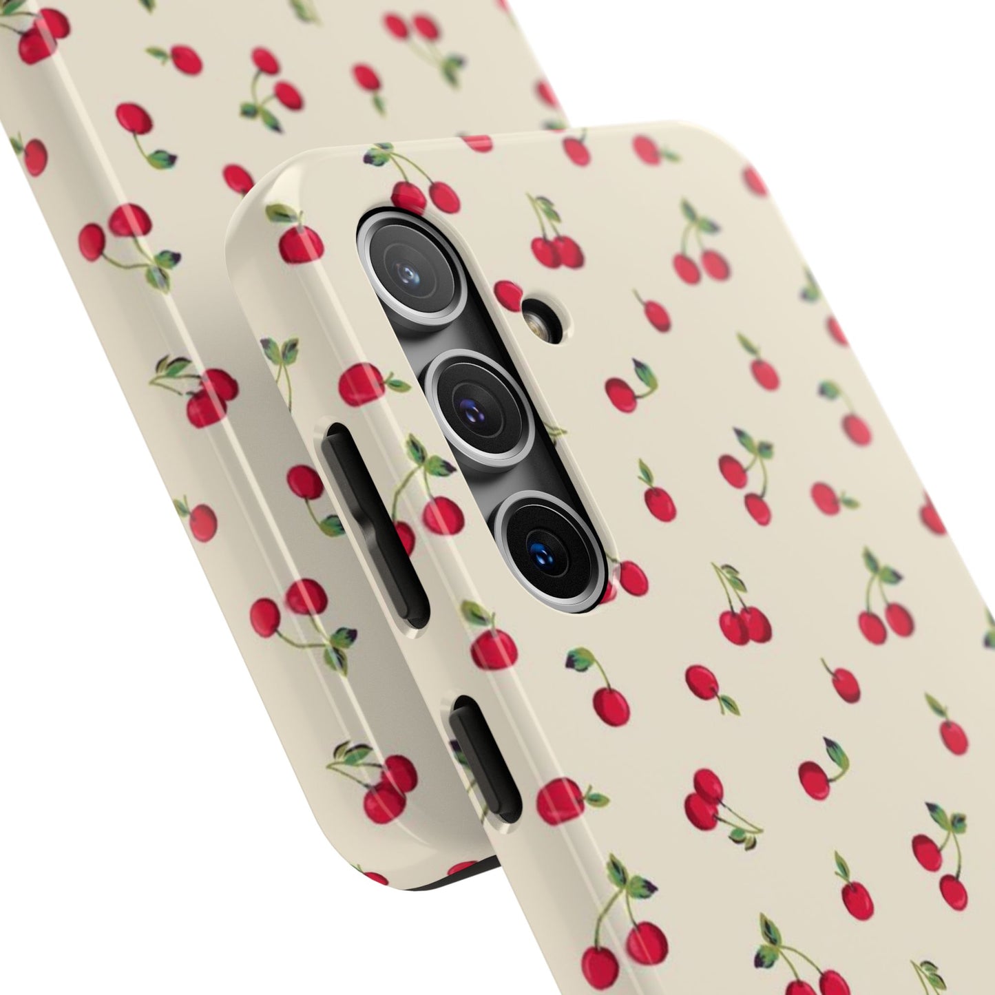Cherry Print Glossy Phone Case, Feminine, Cutesy