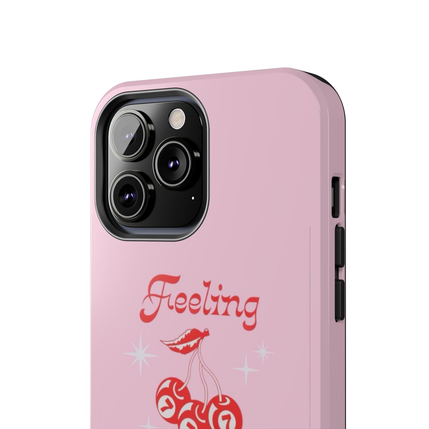 Feeling Lucky Pink Aesthetic Glossy Phone Case, Affirmations