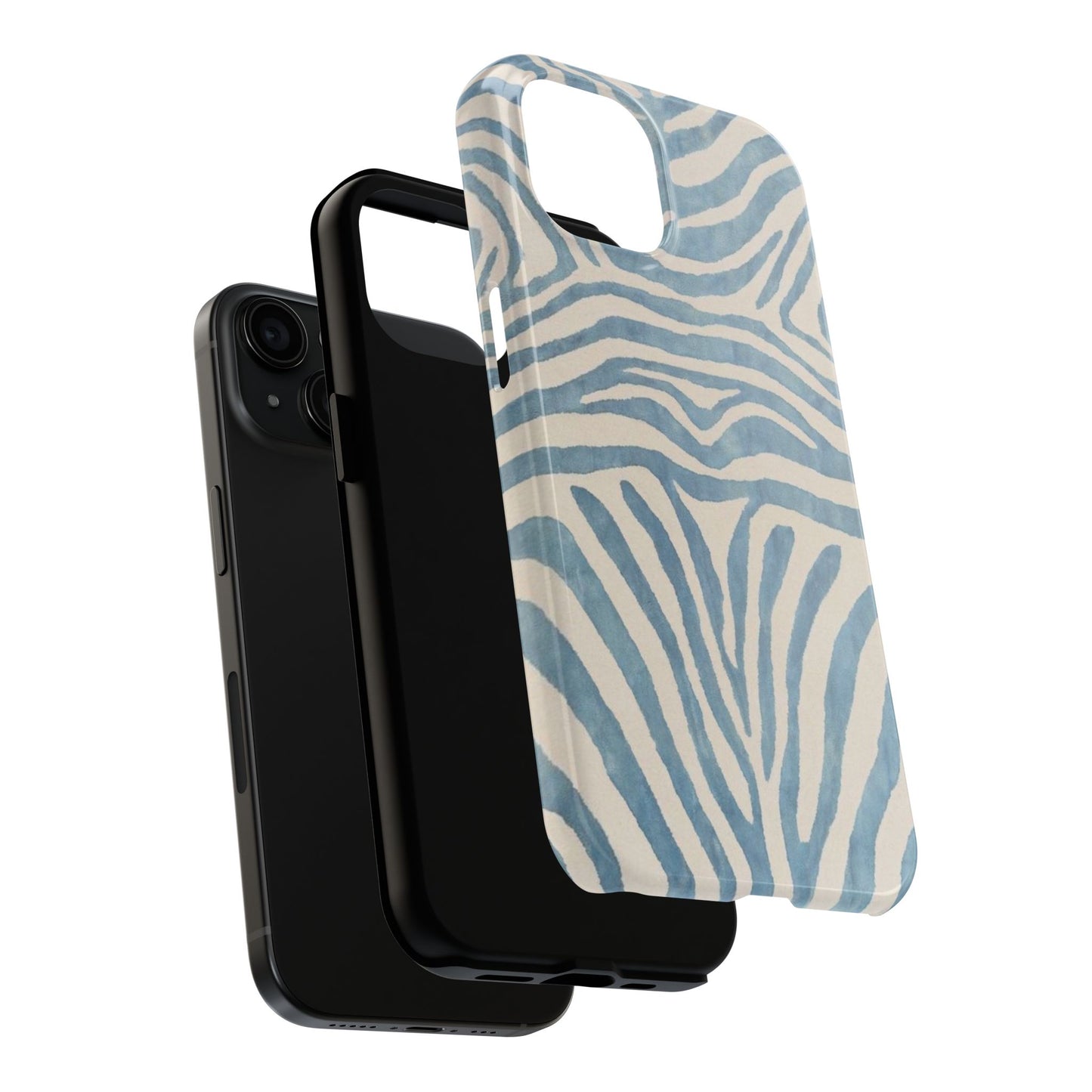 Blue Zebra Print Aesthetic Phone Case