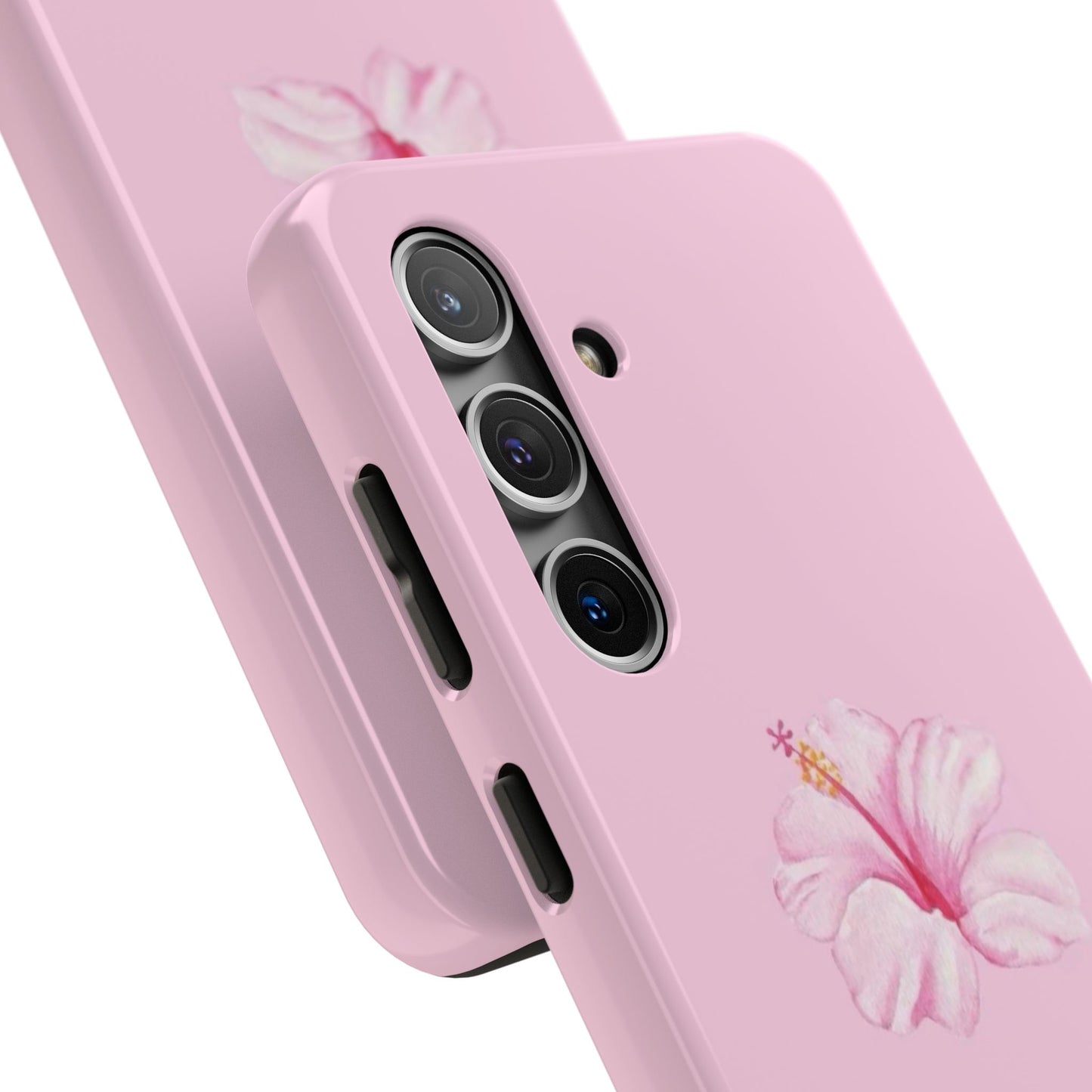 Hibiscus Flower Phone Case, Pink, Tropical, Hawaiin, Clean Girl Aesthetic, Preppy, Glossy Phone Case