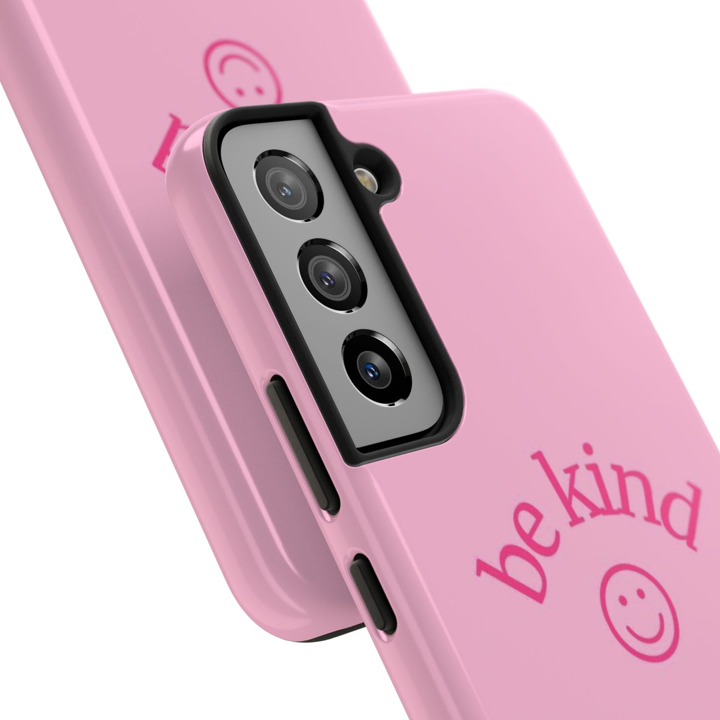 Be Kind Smiley Face Phone Case, Pink, Glossy