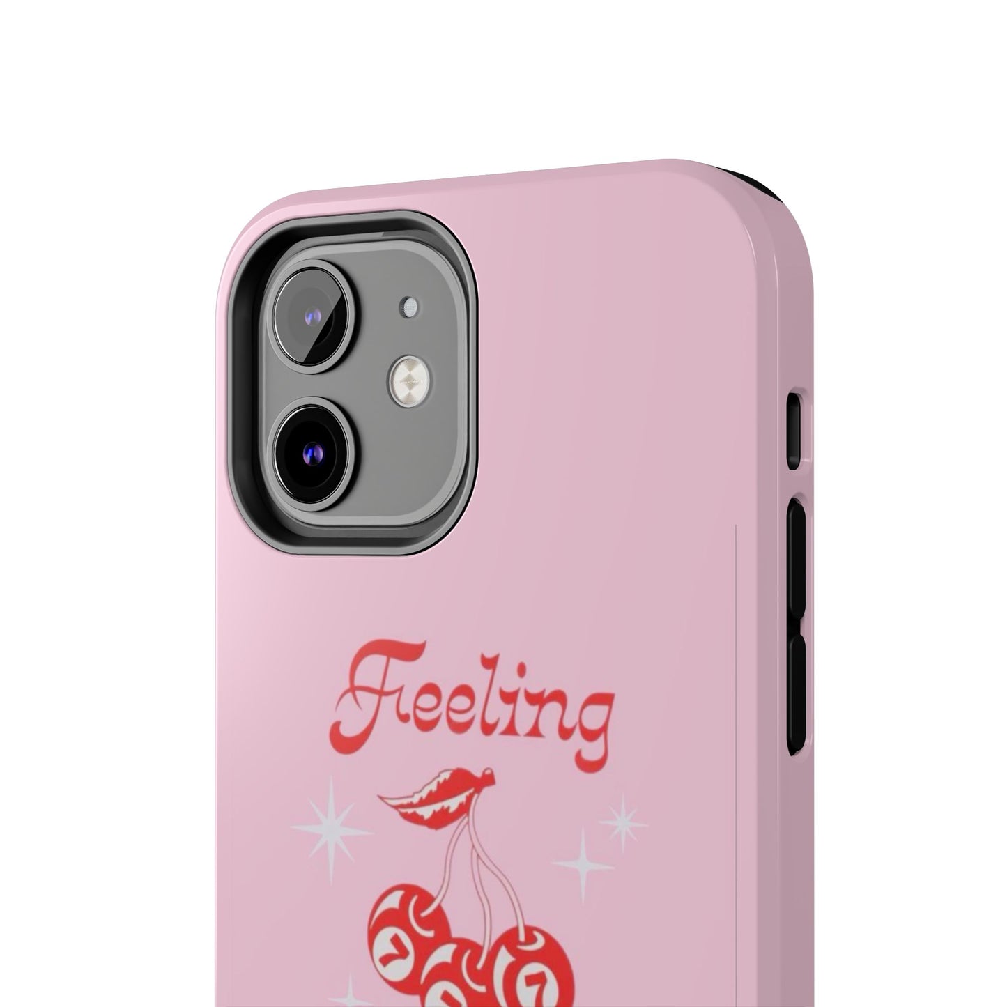 Feeling Lucky Pink Aesthetic Glossy Phone Case, Affirmations