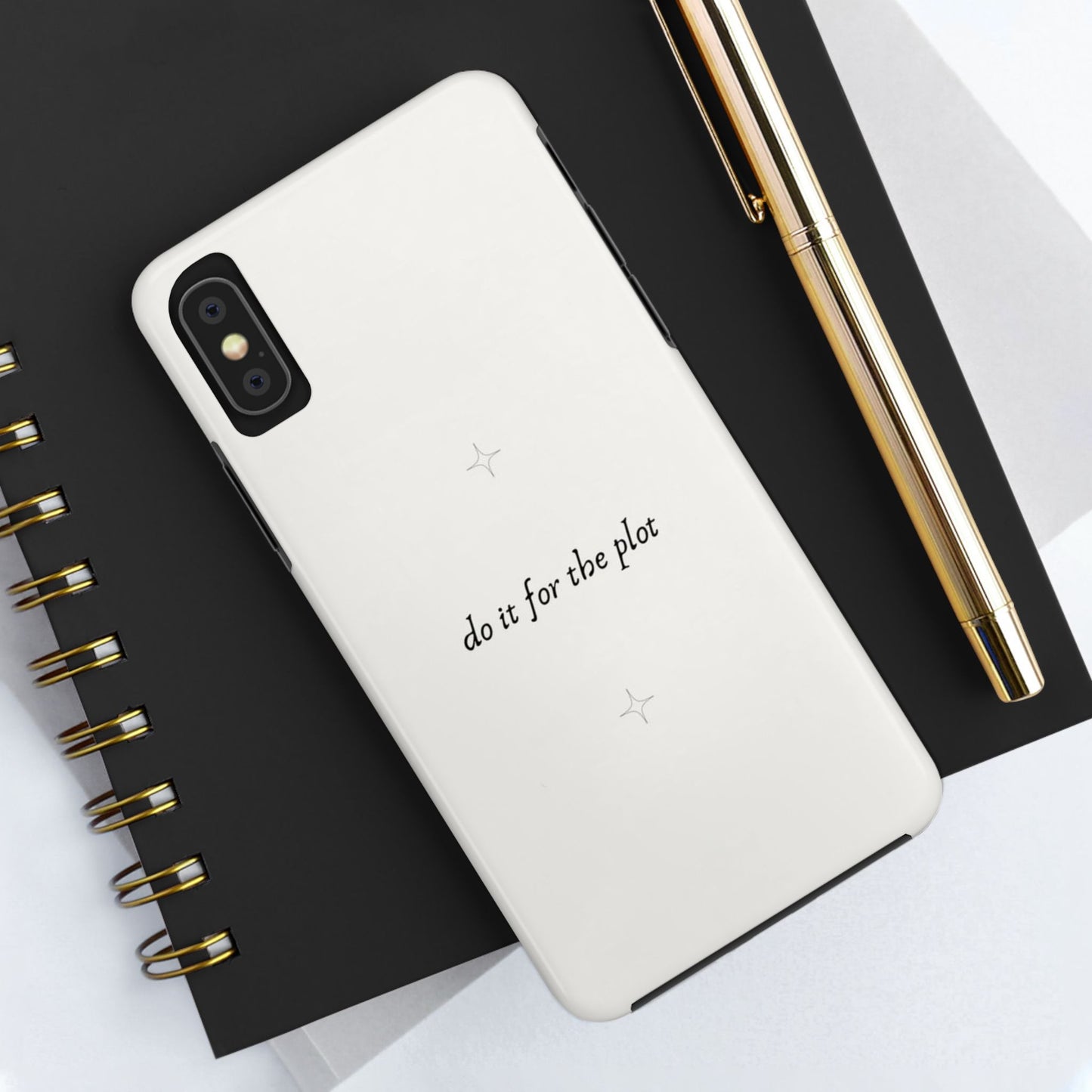 Do It For the Plot Simple Aesthetic Glossy Phone Case with Affirmation