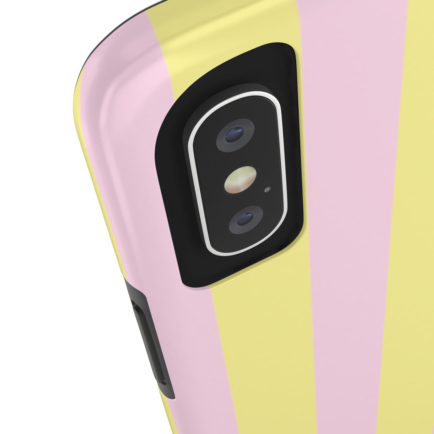 Pastel striped phone case, Pink and yellow stripes