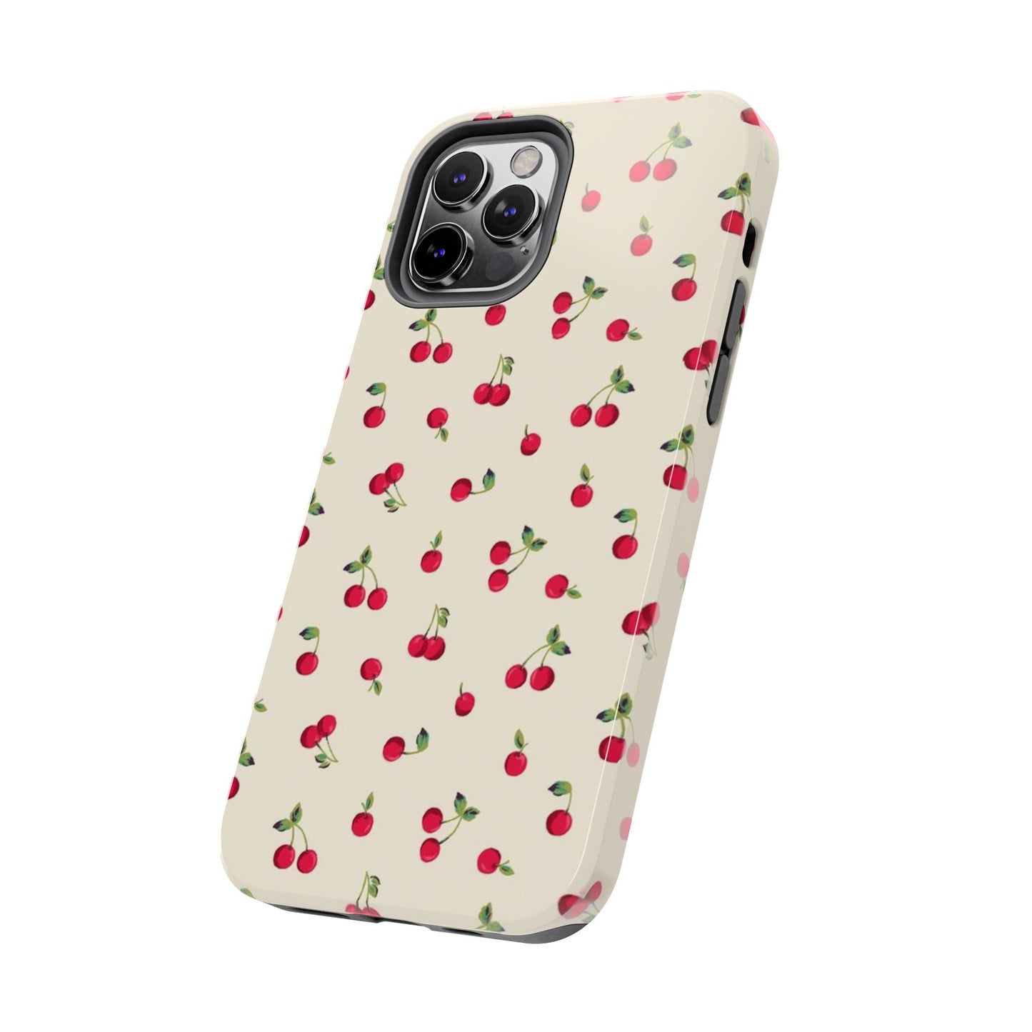 Cherry Print Glossy Phone Case, Feminine, Cutesy