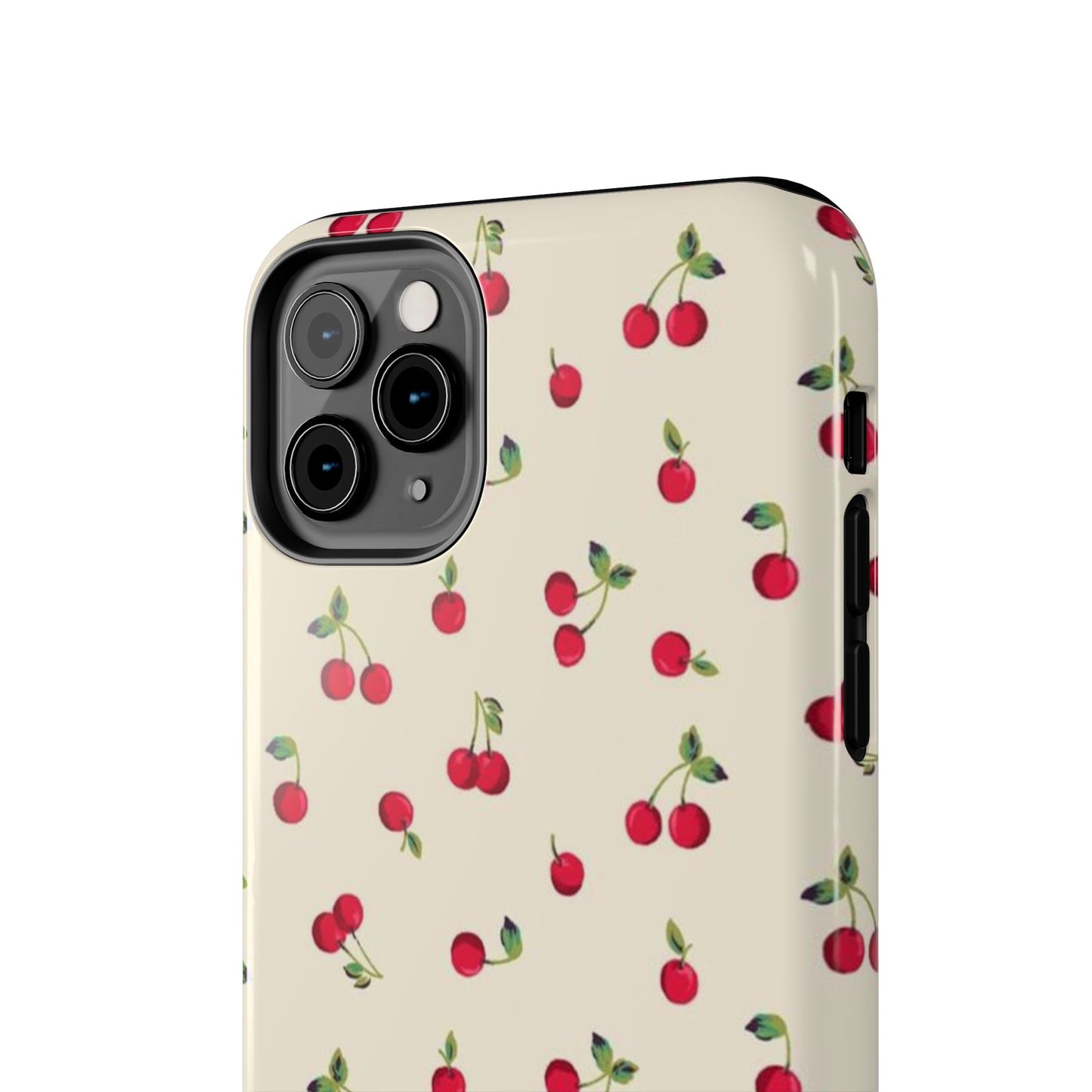 Cherry Print Glossy Phone Case, Feminine, Cutesy