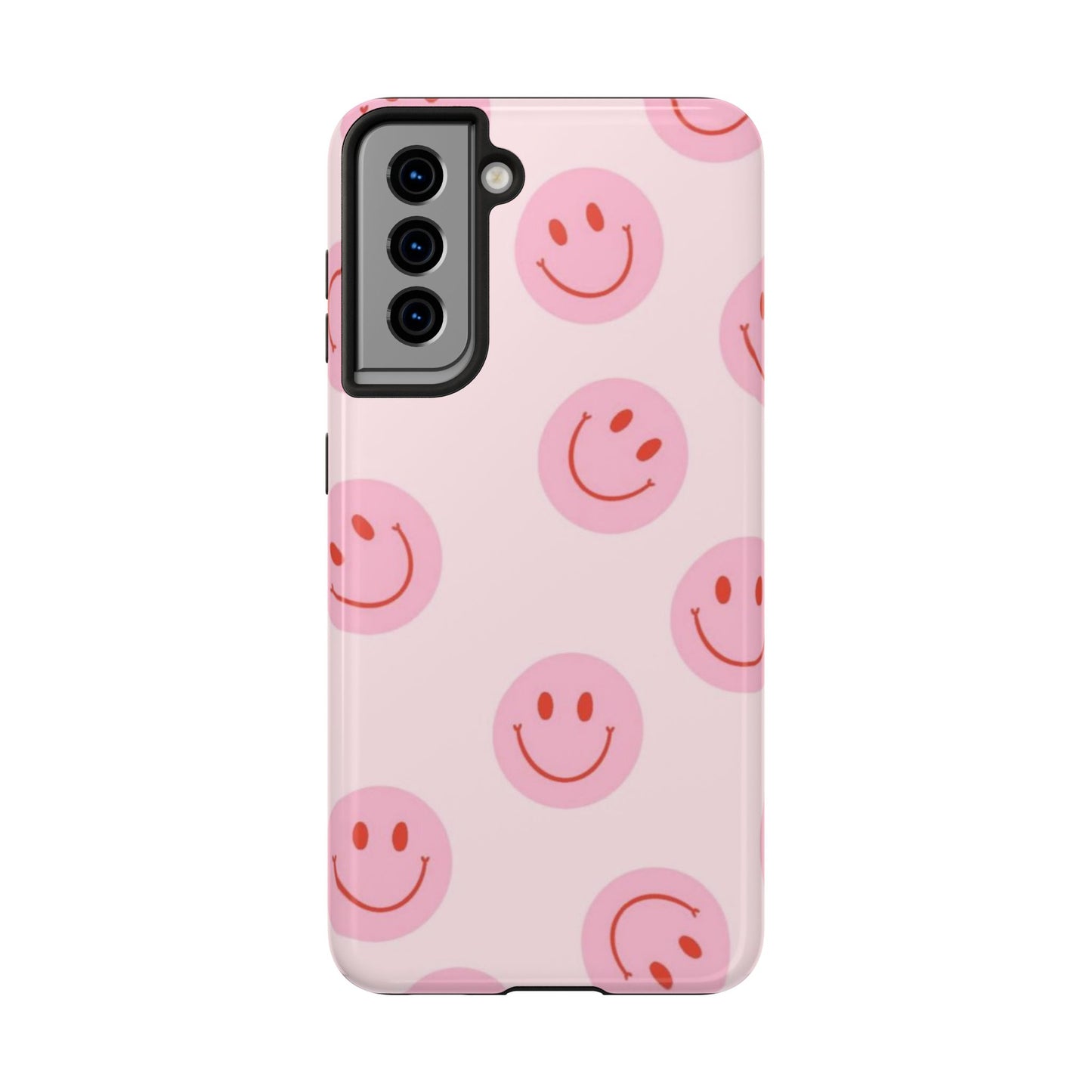 Smiley Face Pink Aesthetic Glossy Phone Case