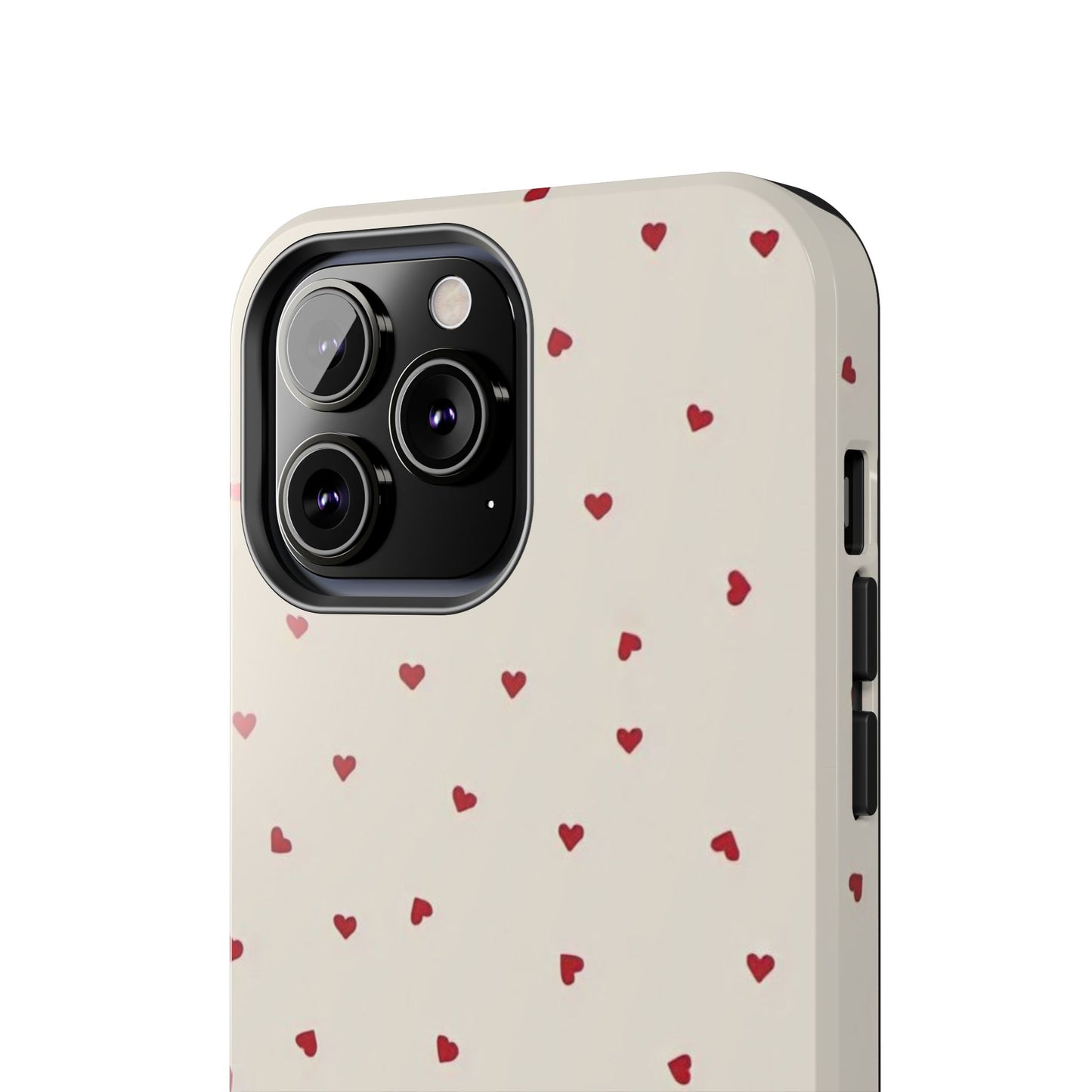 Glossy Phone Case, Red Heart Print, Coquette, Aesthetic Phone Case