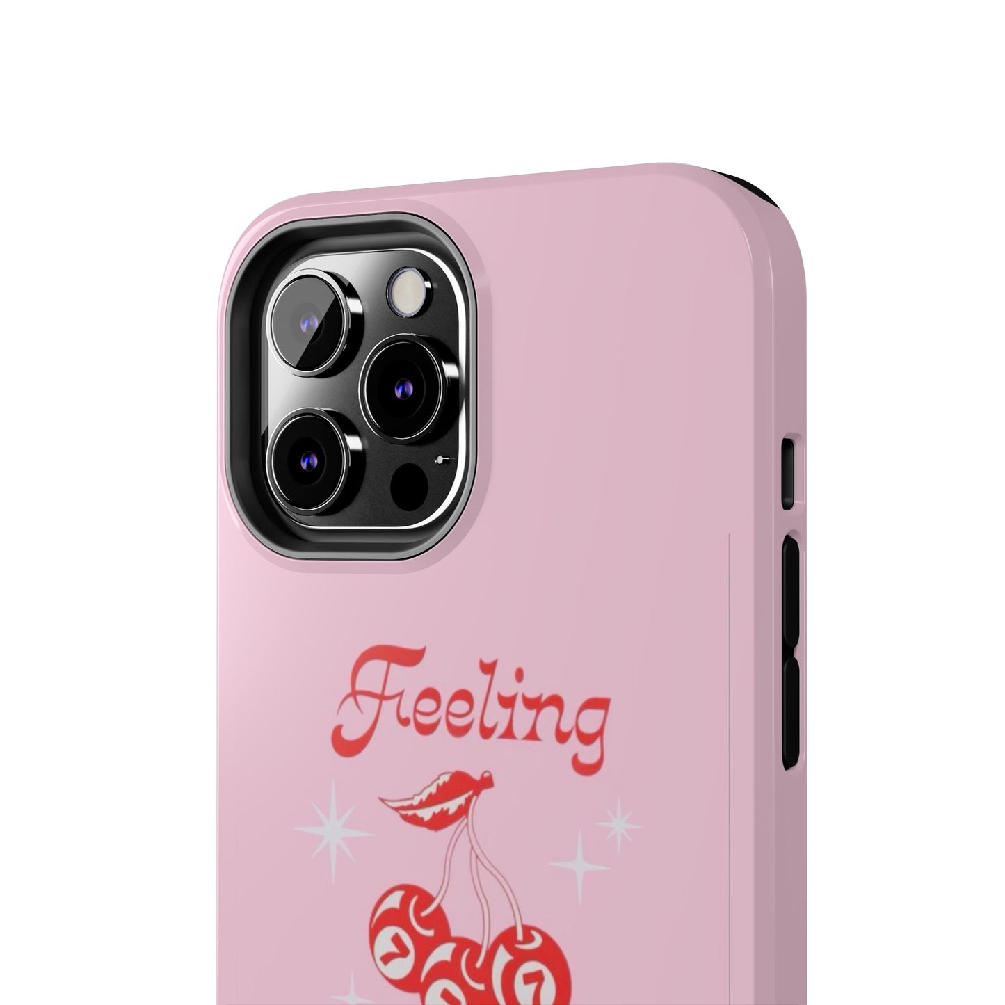 Feeling Lucky Pink Aesthetic Glossy Phone Case, Affirmations