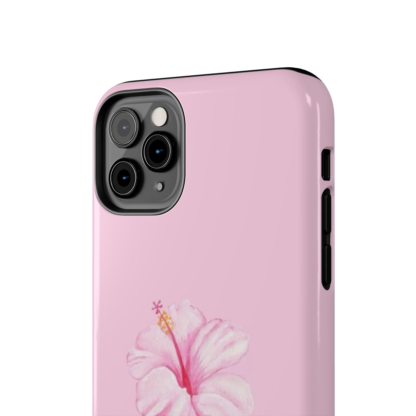 Hibiscus Flower Phone Case, Pink, Tropical, Hawaiin, Clean Girl Aesthetic, Preppy, Glossy Phone Case