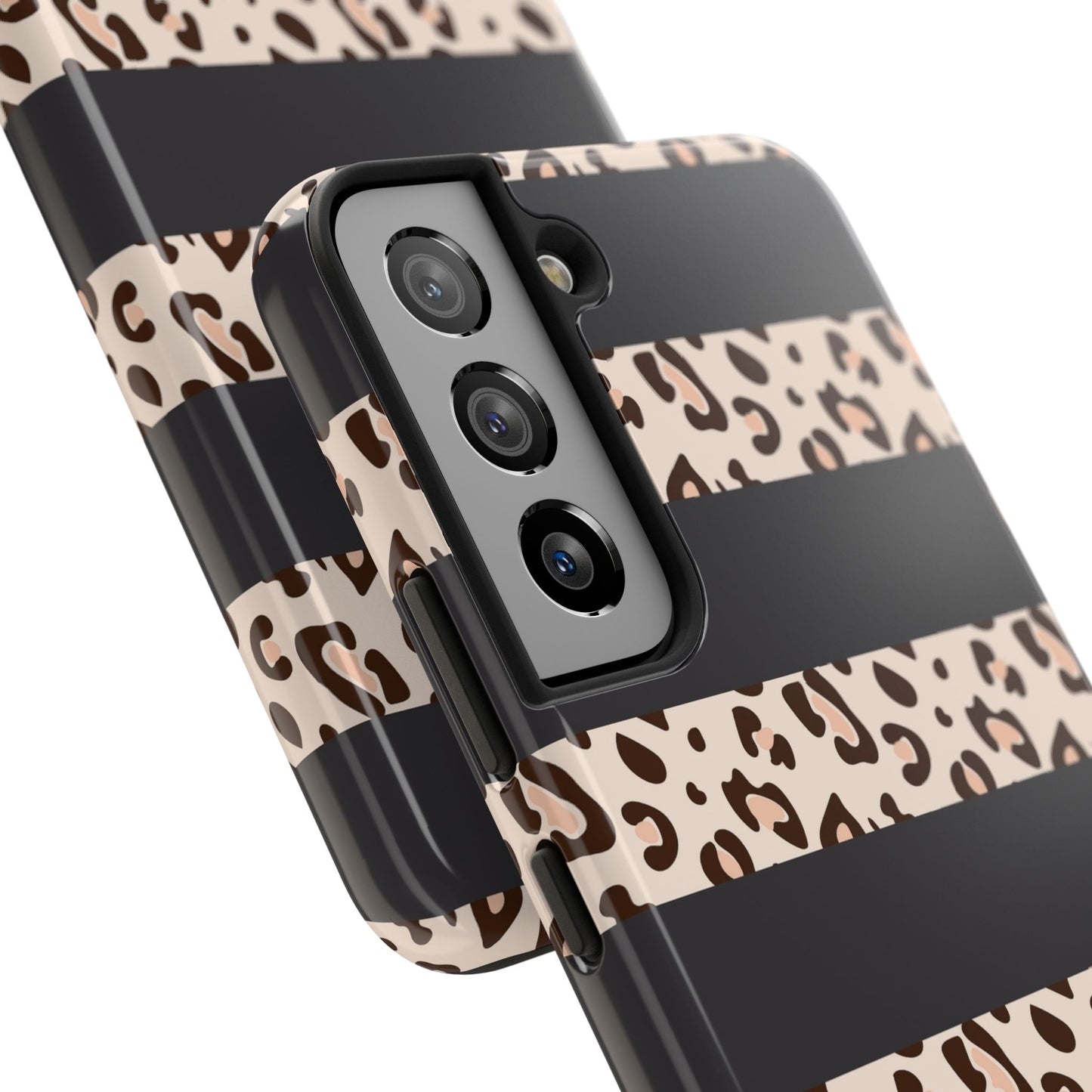 Cheetah Print Striped iPhone Case – Black Striped Cheetah Print Aesthetic
