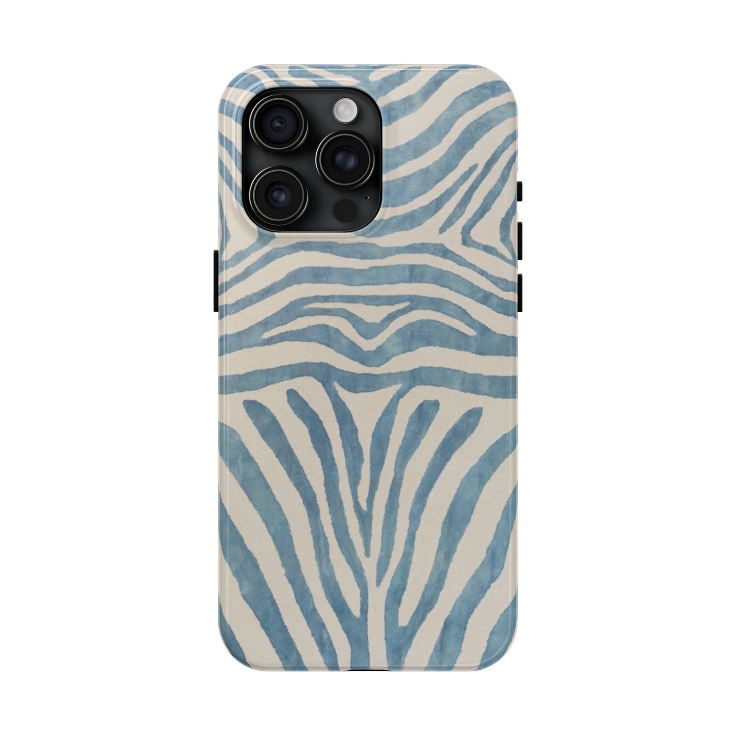 Blue Zebra Print Aesthetic Phone Case