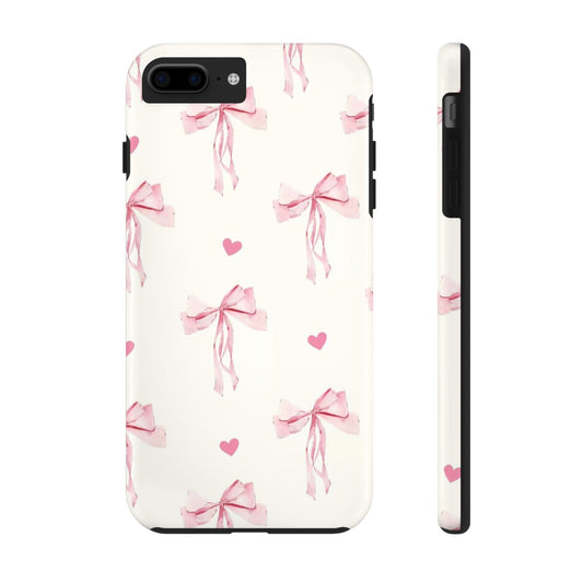 Bow Phone Case, Cottagecore, Pink, Coquette, Cute, Clean Girl, Glossy Phone Case
