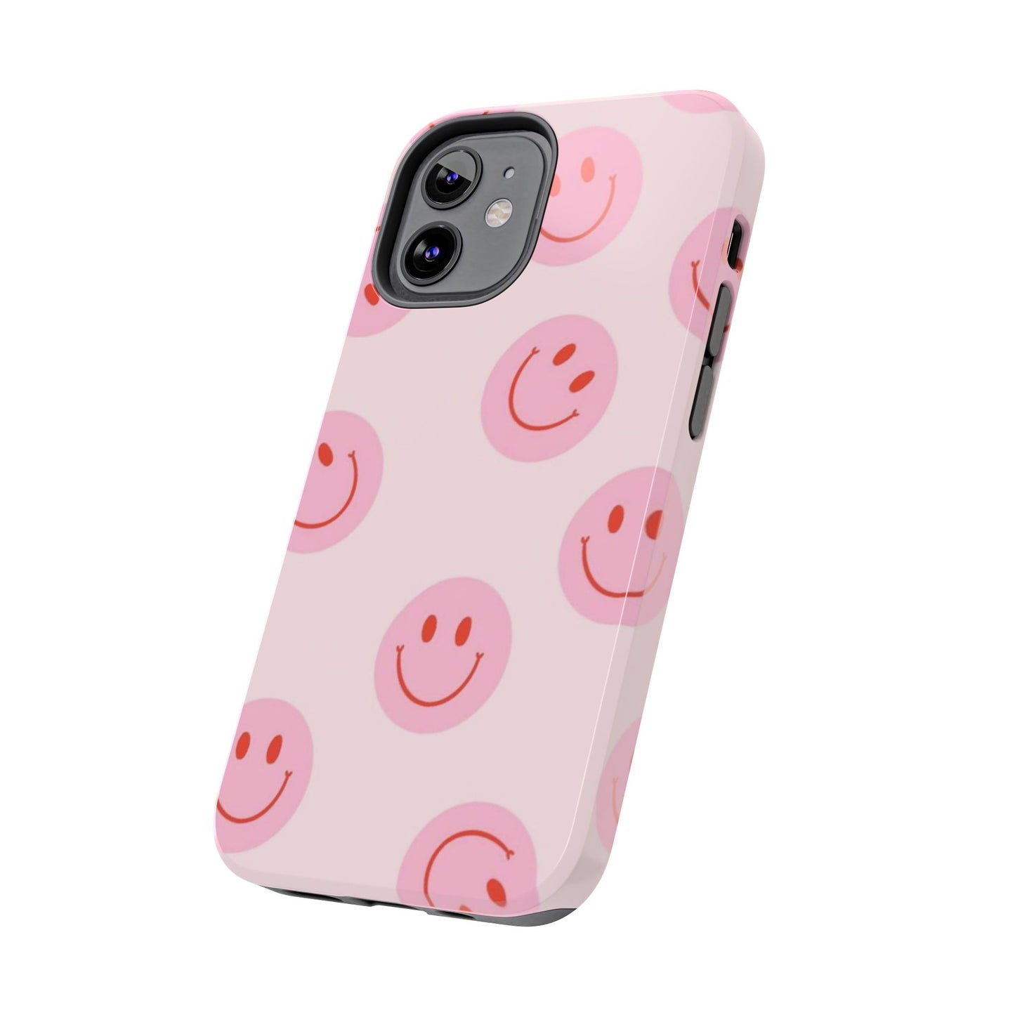 Smiley Face Pink Aesthetic Glossy Phone Case