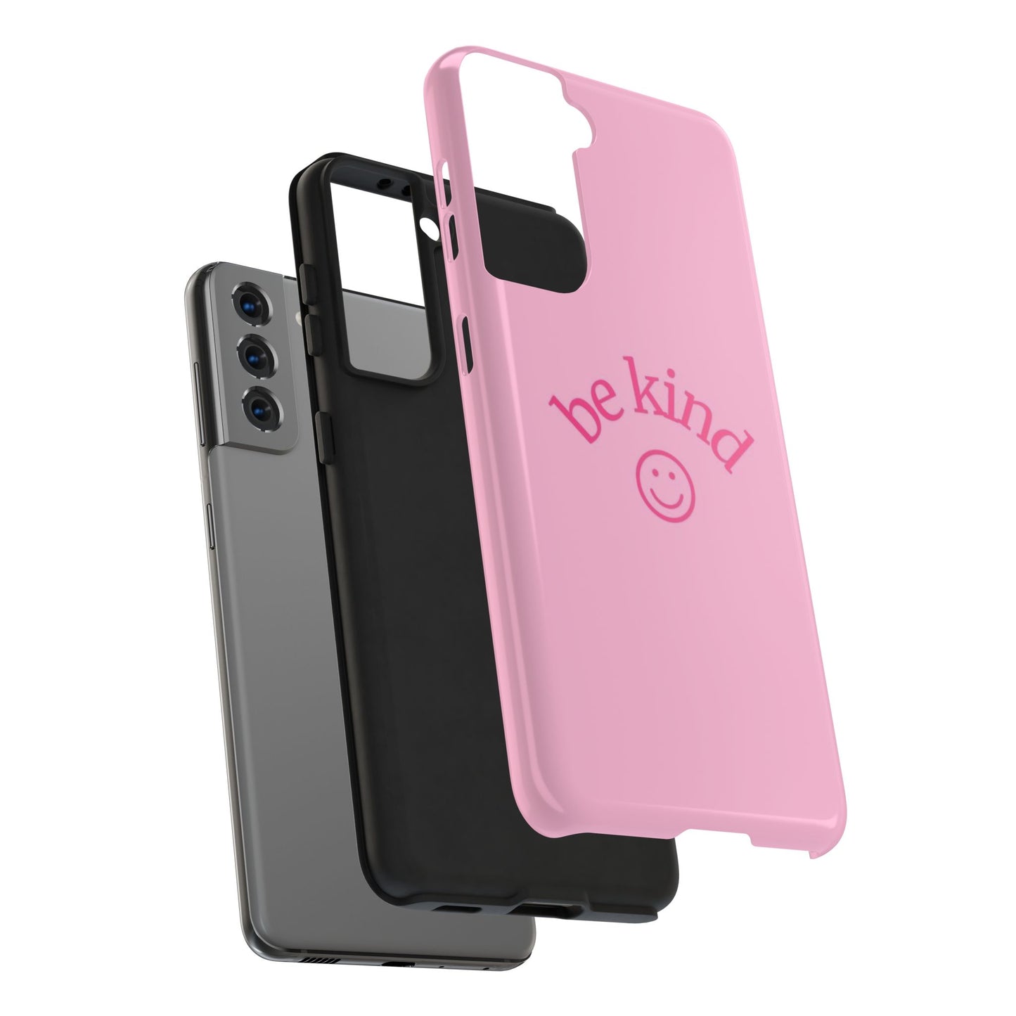 Be Kind Smiley Face Phone Case, Pink, Glossy