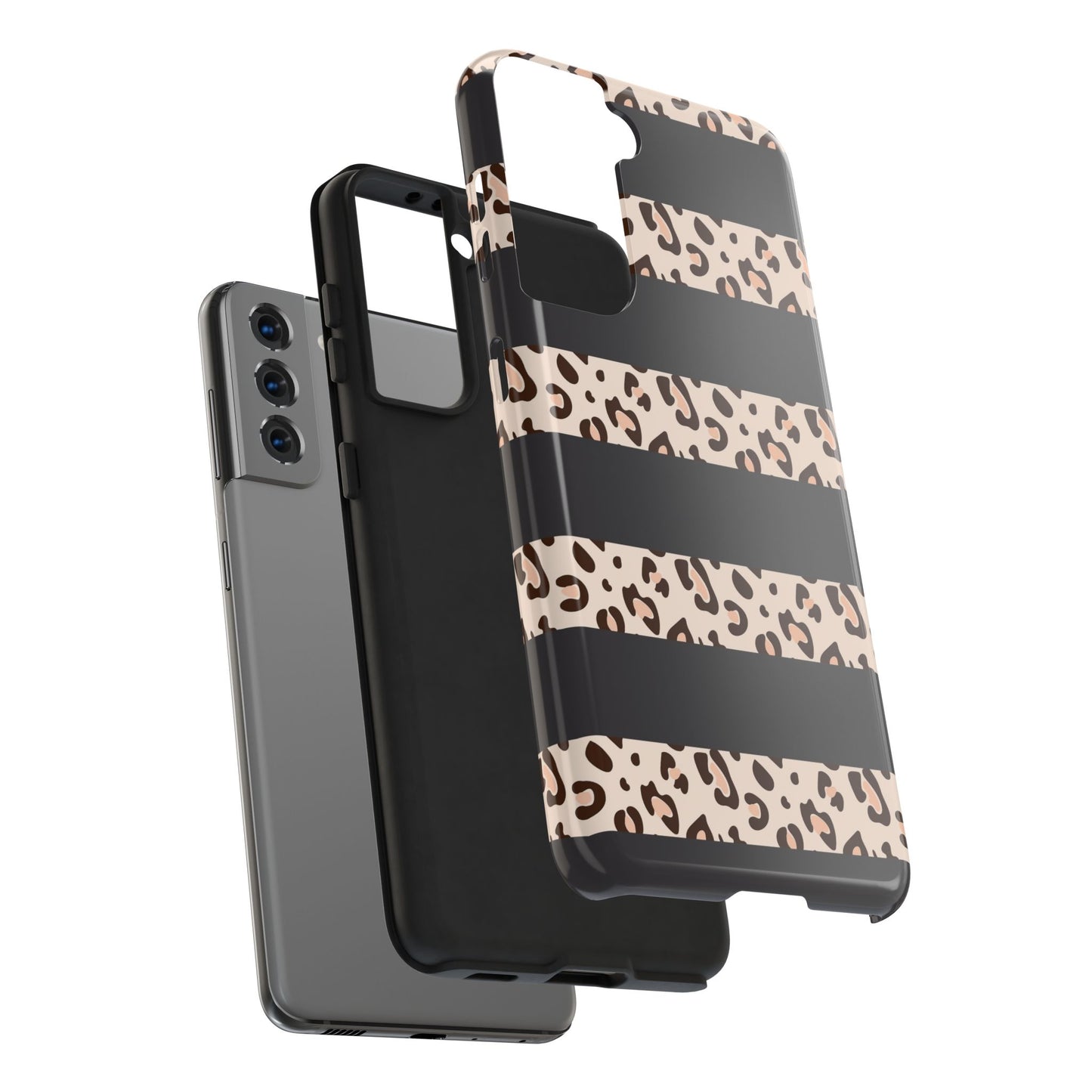 Cheetah Print Striped iPhone Case – Black Striped Cheetah Print Aesthetic