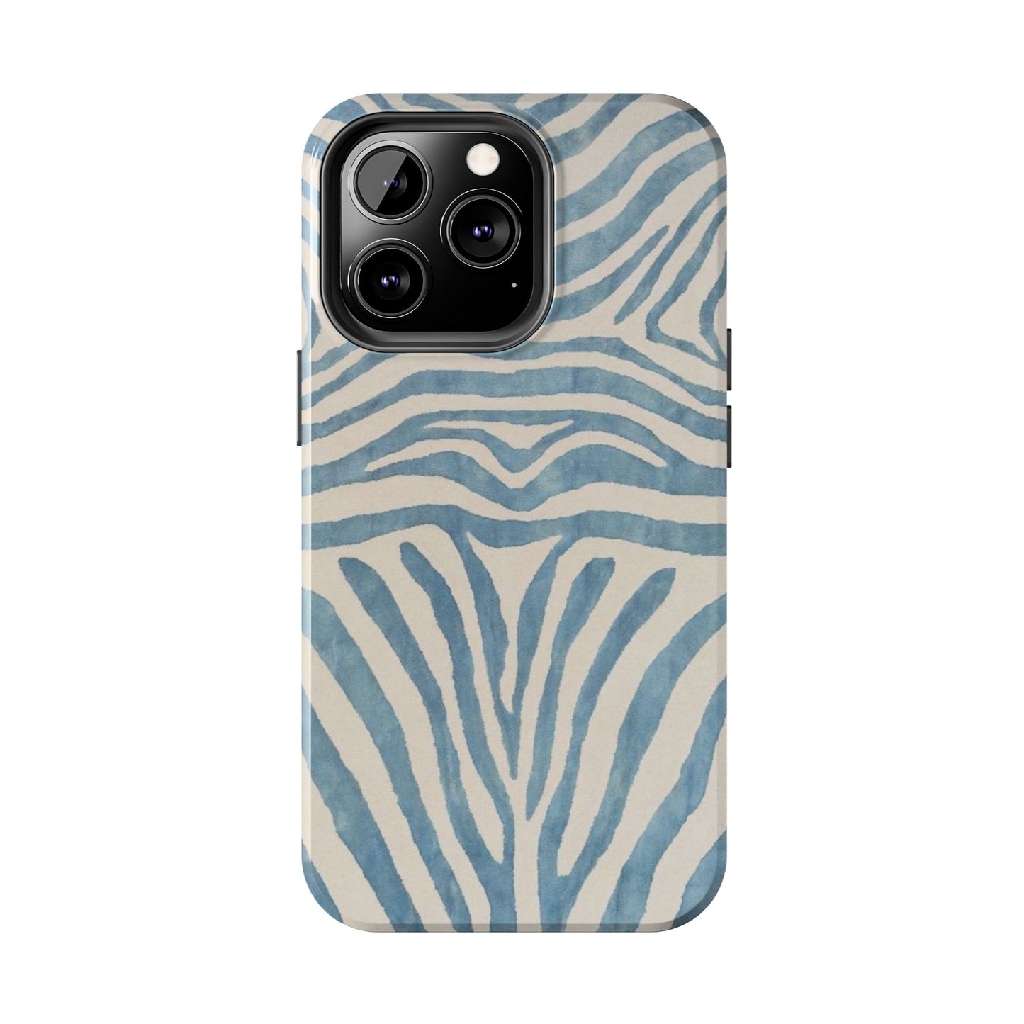 Blue Zebra Print Aesthetic Phone Case