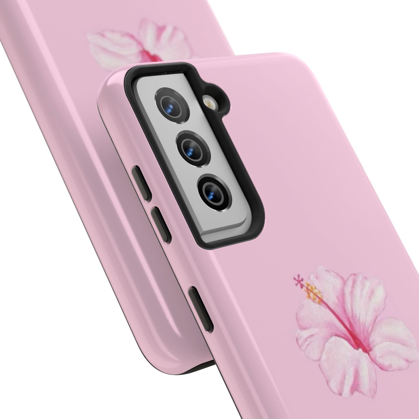 Hibiscus Flower Phone Case, Pink, Tropical, Hawaiin, Clean Girl Aesthetic, Preppy, Glossy Phone Case