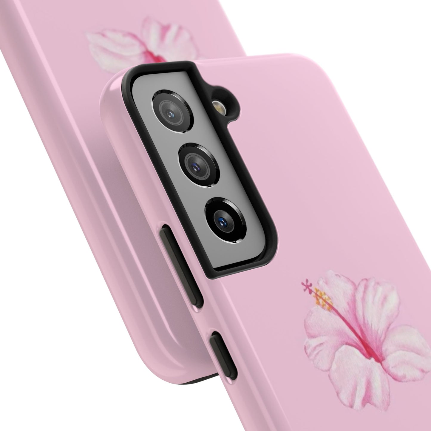 Hibiscus Flower Phone Case, Pink, Tropical, Hawaiin, Clean Girl Aesthetic, Preppy, Glossy Phone Case