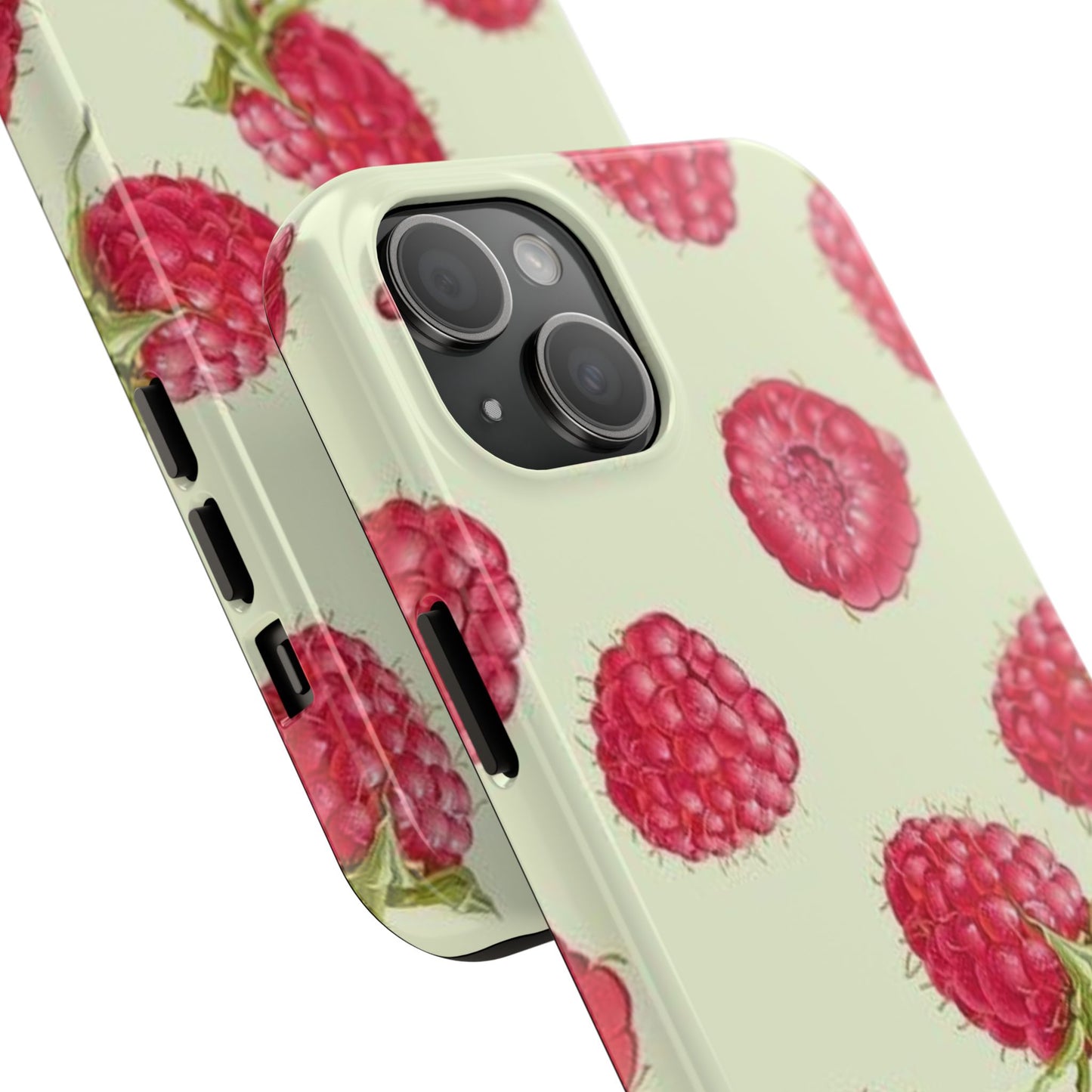 Raspberry Phone Case, Fruit, Cute, Clean Girl, Glossy Phone Case