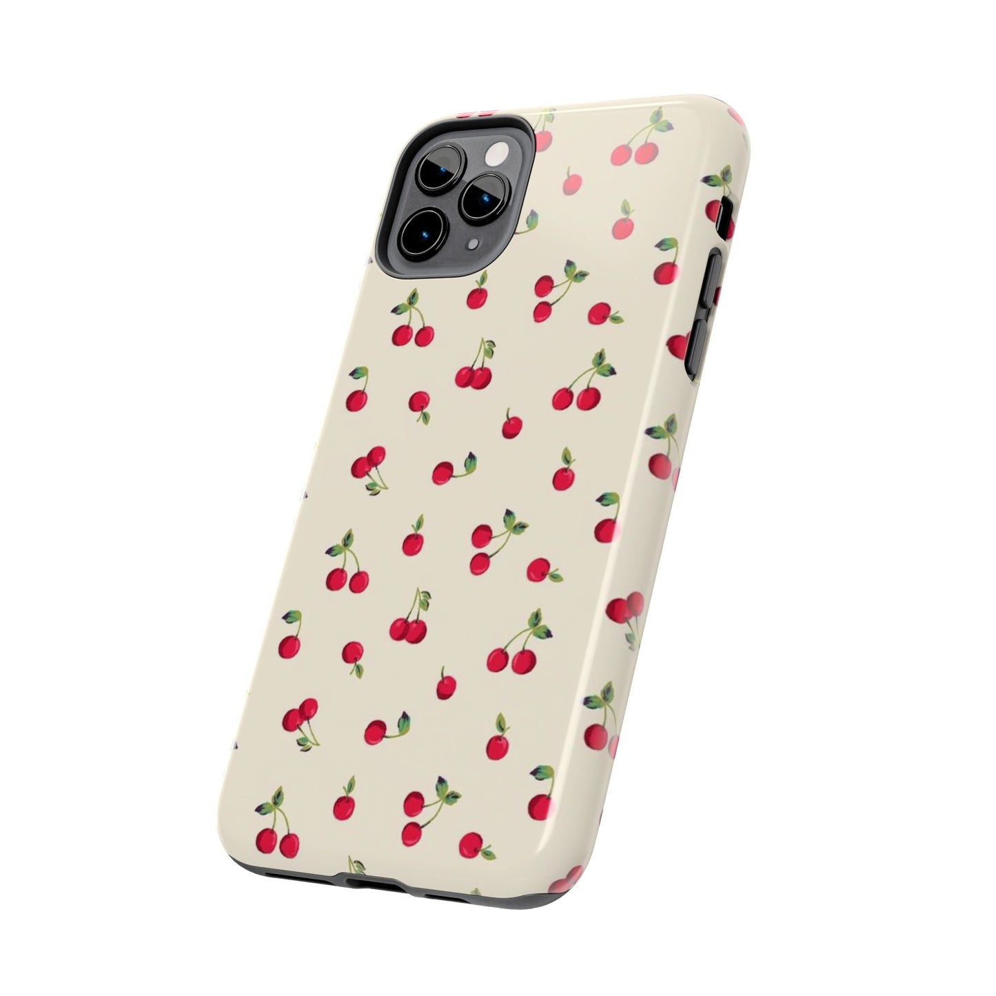 Cherry Print Glossy Phone Case, Feminine, Cutesy
