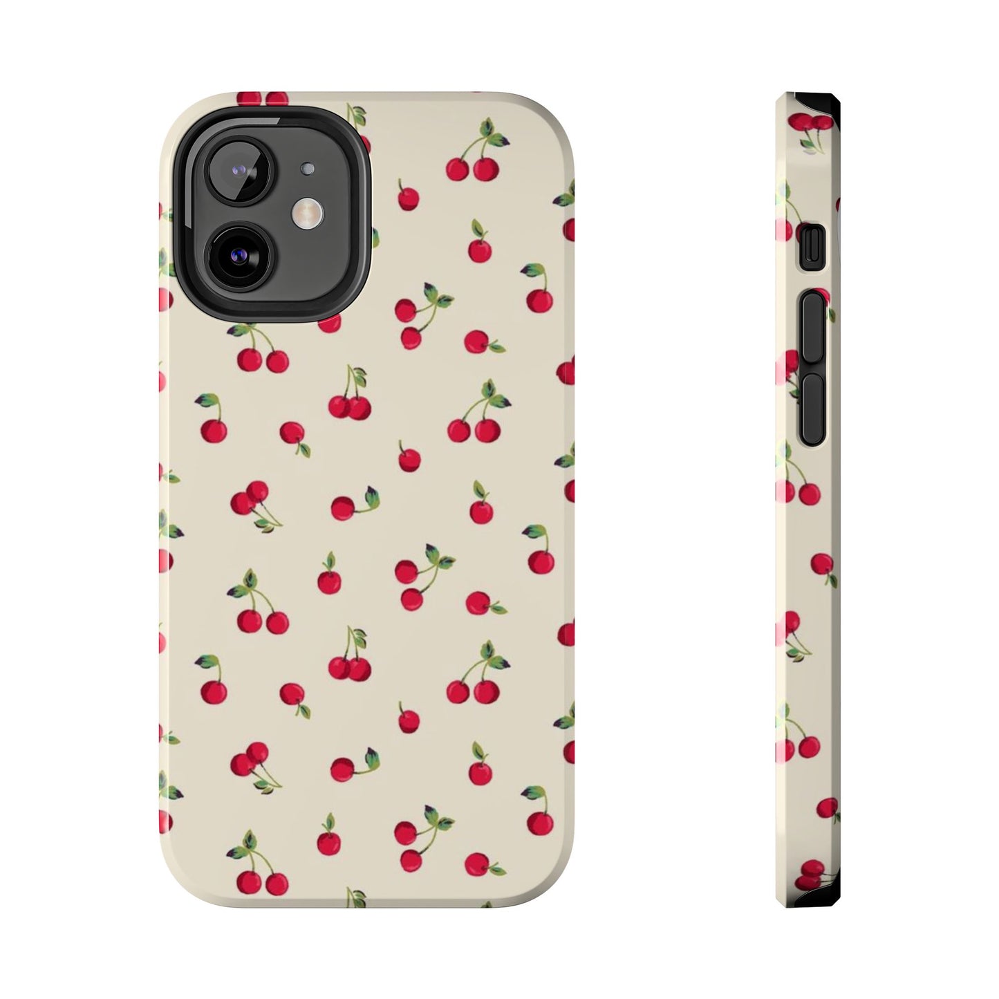 Cherry Print Glossy Phone Case, Feminine, Cutesy