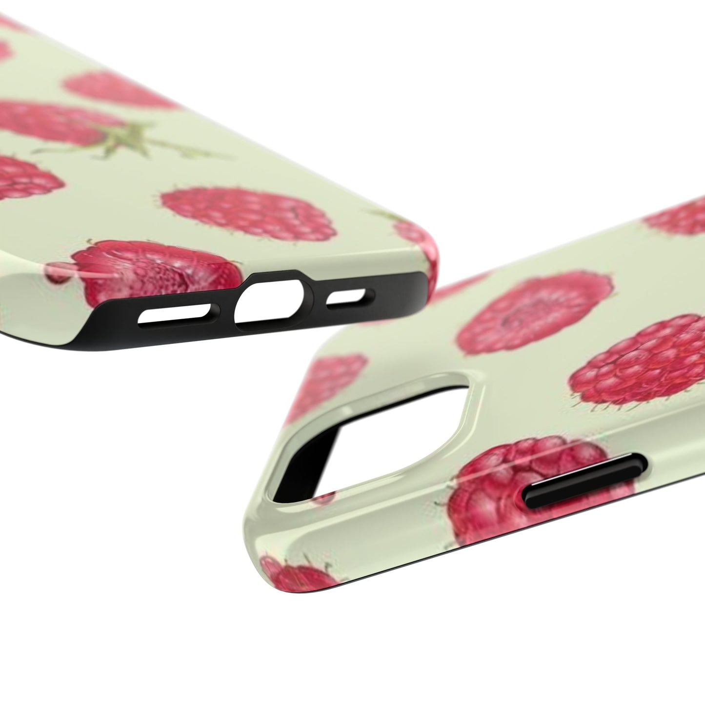 Raspberry Phone Case, Fruit, Cute, Clean Girl, Glossy Phone Case