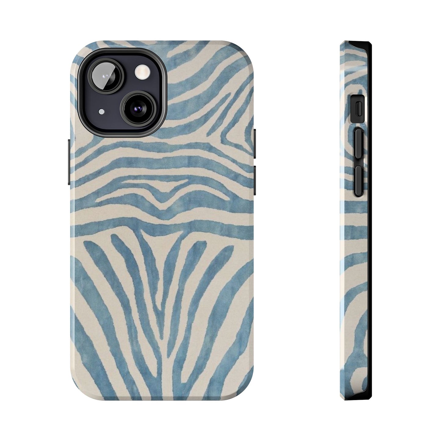 Blue Zebra Print Aesthetic Phone Case