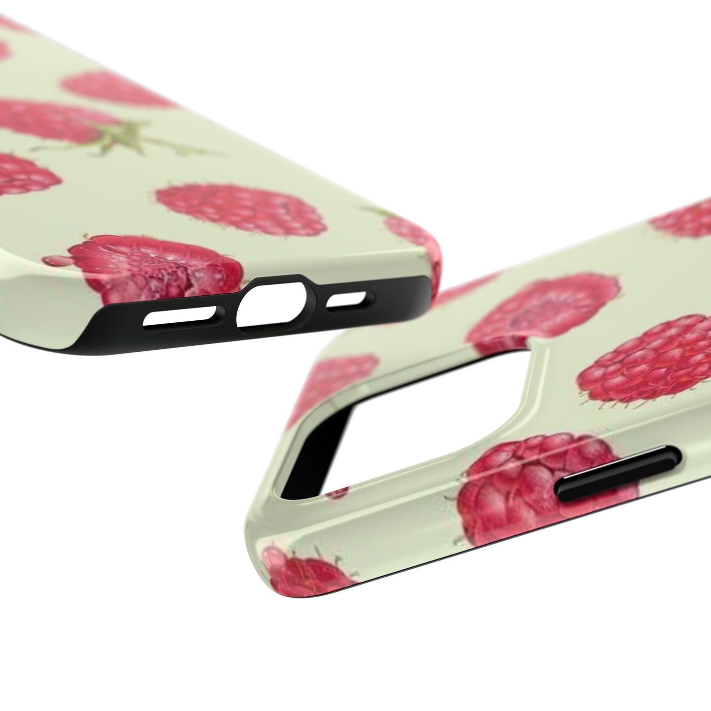 Raspberry Phone Case, Fruit, Cute, Clean Girl, Glossy Phone Case