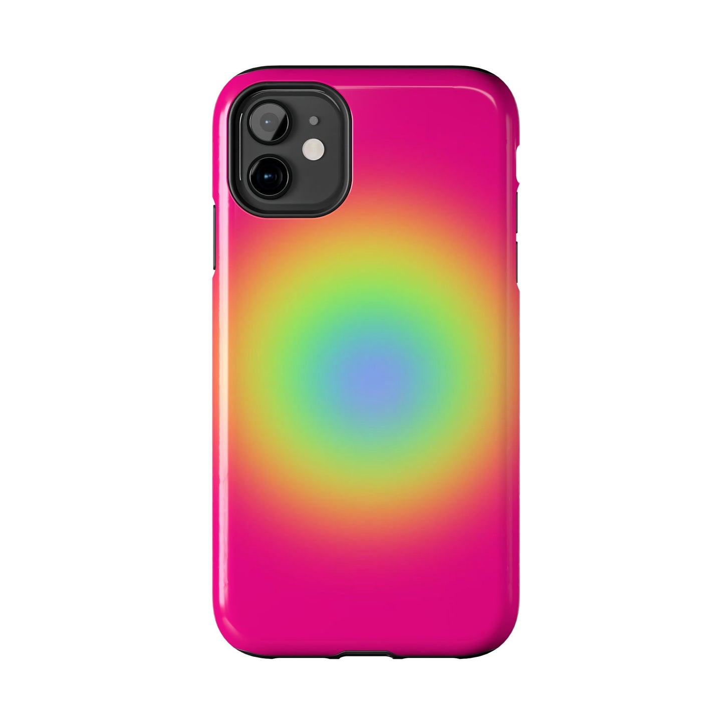 Pink Aura Phone Case, Pink, Yellow, Trendy, Clean Girl Aesthetic, Preppy, Glossy Phone Case