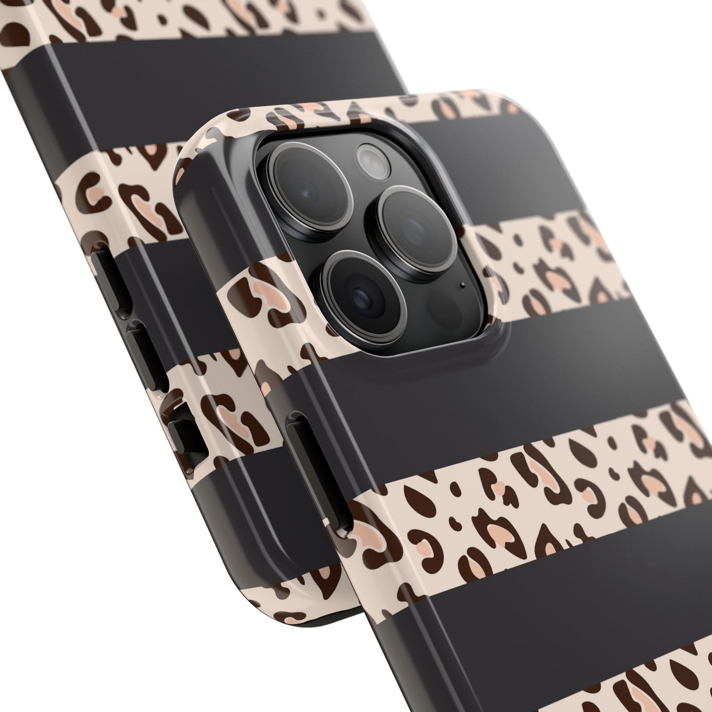 Cheetah Print Striped iPhone Case – Black Striped Cheetah Print Aesthetic