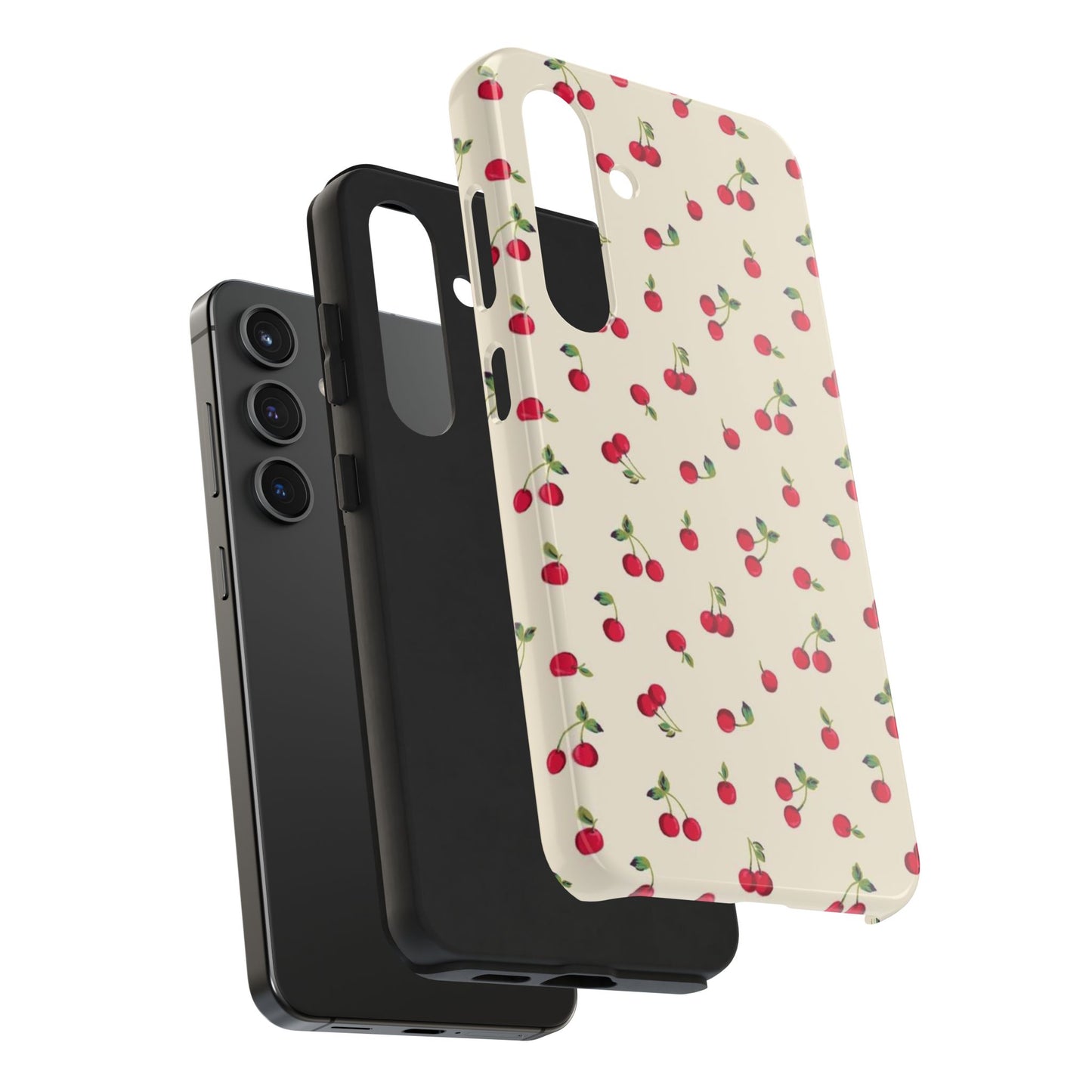 Cherry Print Glossy Phone Case, Feminine, Cutesy